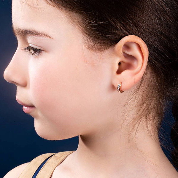 Дитячі золоті сережки з фіанітами (арт. 110245) – зображення 2