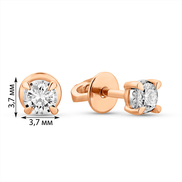 Золотые серьги с бриллиантами (арт. Т011264020) – изображение 2