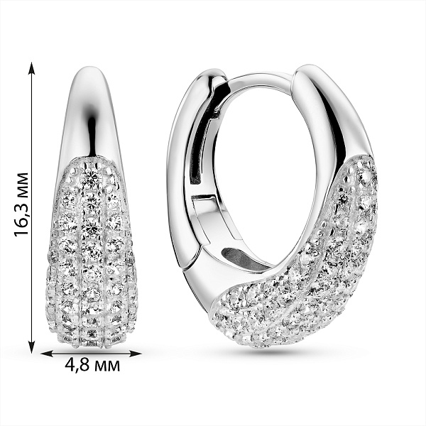 Серьги из серебра с фианитами (арт. 7502/9993/15) – изображение 2