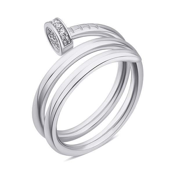 Серебряное кольцо Гвоздь з фианитами (арт. 7501/6898) – изображение 1