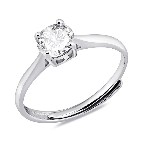Серебряное кольцо с одним фианитом (арт. 7501/8077) – изображение 1
