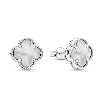 Серьги из белого золота с перламутром (арт. 104811/9бп)