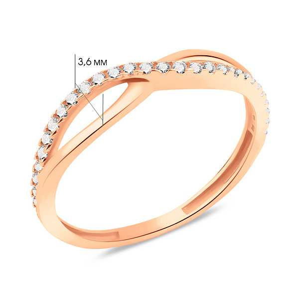 Золота каблучка з фіанітами (арт. 155006) – зображення 2