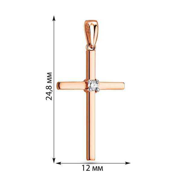 Золотий хрестик з діамантом  (арт. 3100787201) – зображення 2