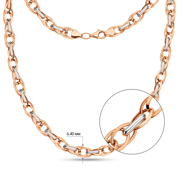 Кольє з комбінованого золота (арт. 352248кб) – зображення 2