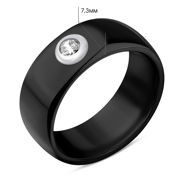 Кольцо из керамики и серебра (арт. 7501/К2ФК/4042-16,5) – изображение 2