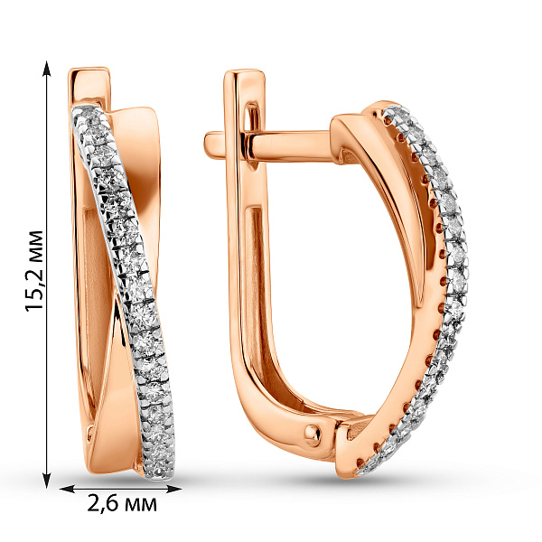Золотые серьги с дорожкой из бриллиантов (арт. С011055015) – изображение 4