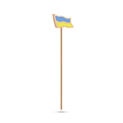 Золотой значок-шпилька Прапор Украины с эмалью (арт. 6009529101)