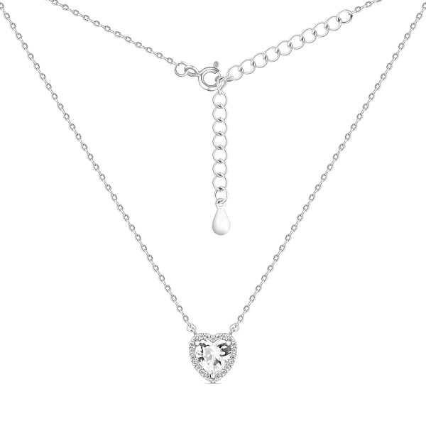 Серебряное колье Сердце с фианитами (арт. 7507/1770) – изображение 2