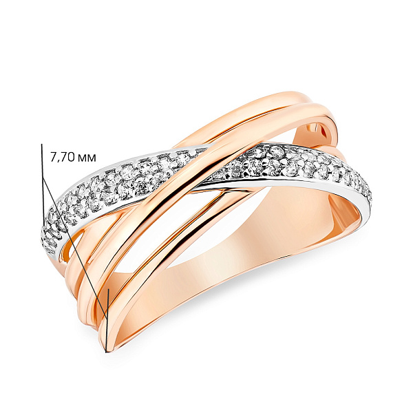 Кольцо золотое с фианитами (арт. 155027) – изображение 2