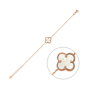Золотий браслет Конюшина з одним перламутром (арт. 341496/12п)