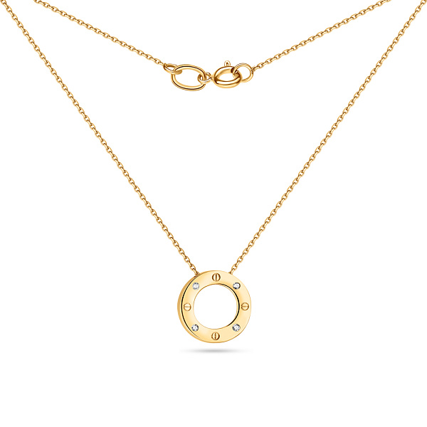 Колье из желтого золота с подвеской и фианитами (арт. 351470ж) – изображение 2