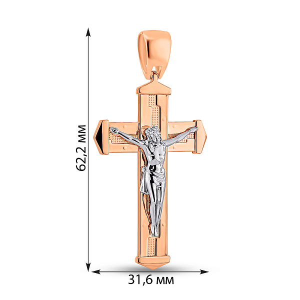 Золотой нательный крестик с распятием (арт. 500689/1) – изображение 3
