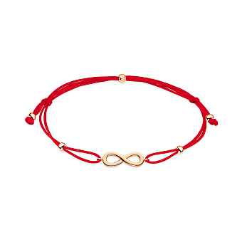 Браслет на нити "Бесконечность" с золотыми вставками (арт. 340002к)