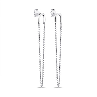 Фото Довгі сережки Trendy Style зі срібла без каміння (арт. 7518/6599)