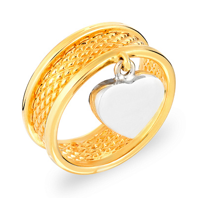 Золотое кольцо «Сердце»  (арт. 152359жб)
