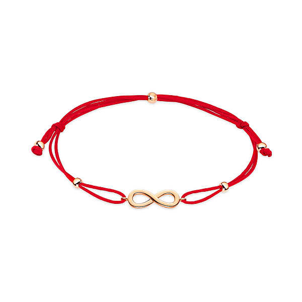 Браслет на нити "Бесконечность" с золотыми вставками (арт. 340002к) – изображение 1