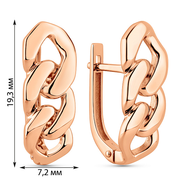 Сережки Ланцюги з червоного золота (арт. 111180) – зображення 2
