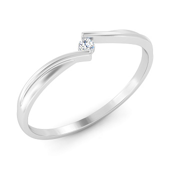 Фото Золотое кольцо с бриллиантом (арт. К011823б)