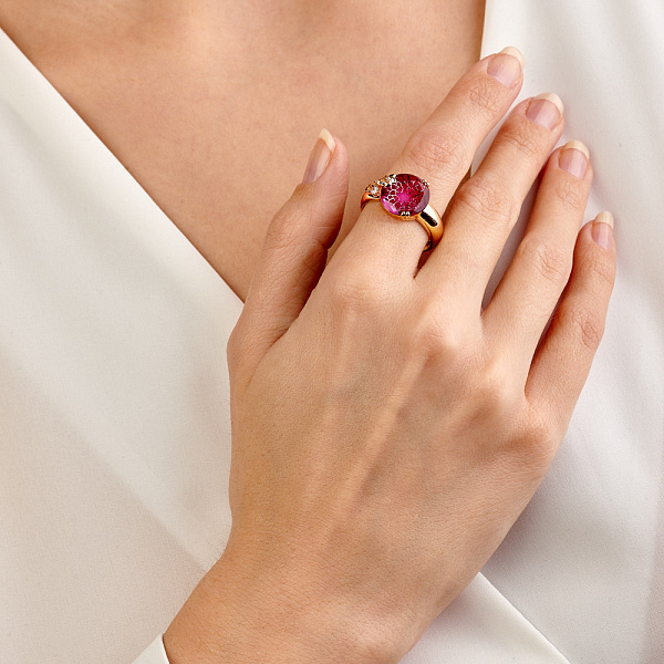 Золота каблучка з кварцом (арт. 147800ПрГ) – зображення 2