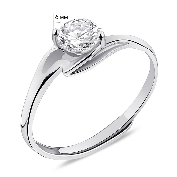 Безразмерное кольцо из серебра с фианитом (арт. 7501/6242) – изображение 2