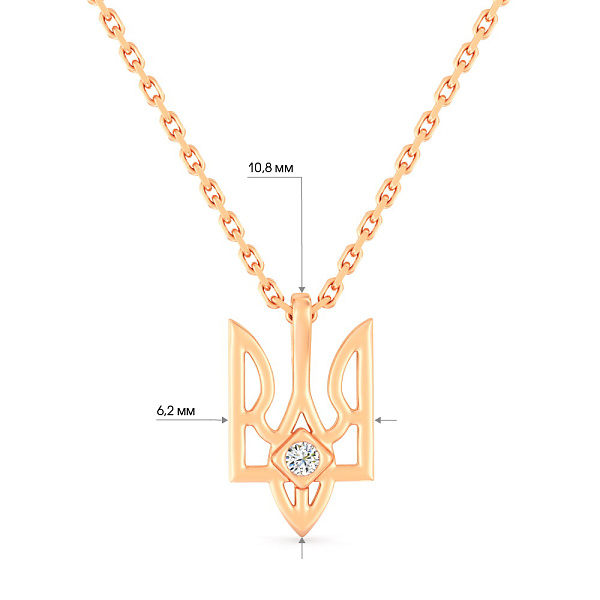 Золоте кольє з діамантом Герб України (арт. Ц011758) – зображення 2