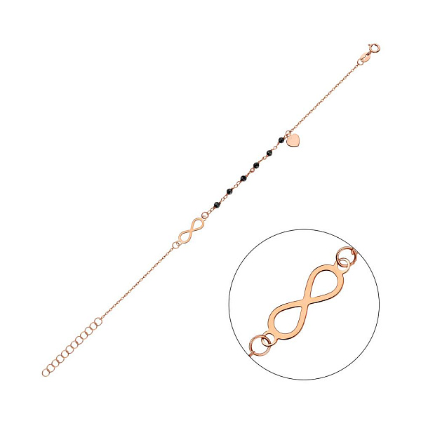 Браслет "Бесконечность" из красного золота с ониксом (арт. 325404о) – изображение 1