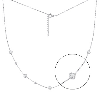 Серебряное колье с белым ониксом (арт. 7507/2323/5об)