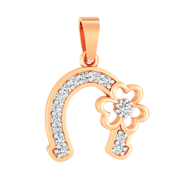 Золотая подвеска Подкова с фианитами (арт. 440359) – изображение 1