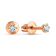 Серьги-пусеты из красного золота с бриллиантами (арт. Т011134010)