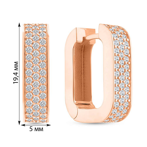 Серьги из красного золота с фианитами (арт. 1091700/20) – изображение 4