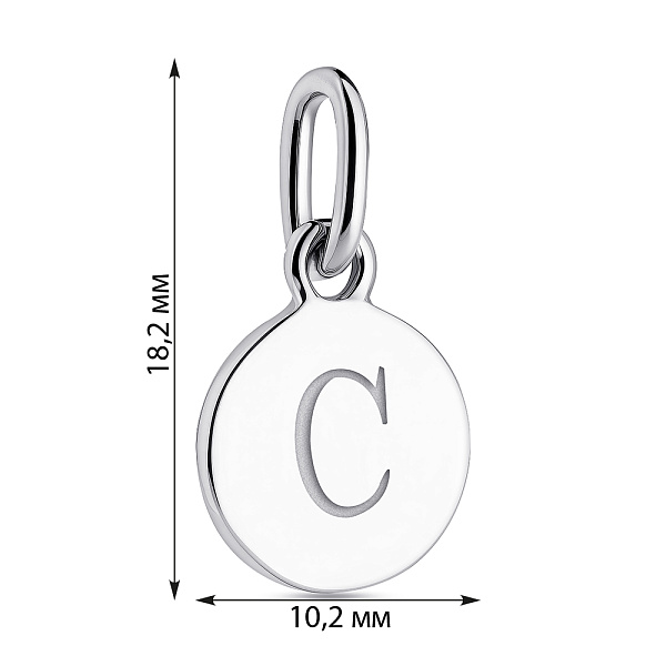 Серебряный подвес Буква С (арт. 7503/690/Спп) – изображение 2