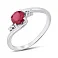 Серебряное кольцо с рубином и фианитами (арт. 7501/2127567Р) – изображение 1