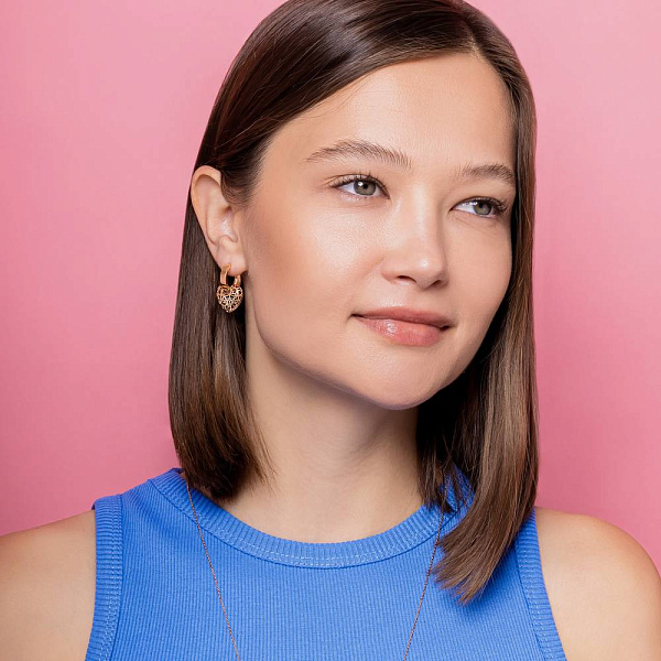 Золоті сережки Сердечка (арт. 1101026) – зображення 8