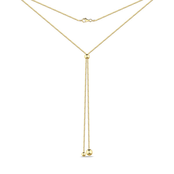 Серебряное колье-галстук Шар с желтым родированием (арт. 7507/2251ж) – изображение 2