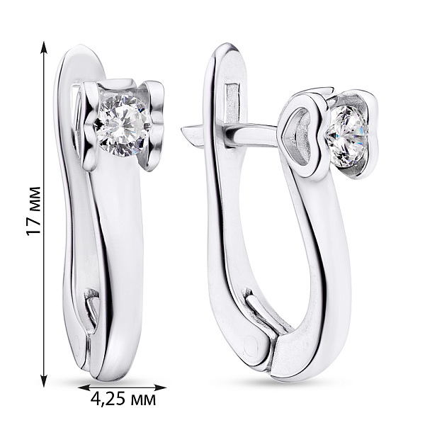 Серебряные серьги с фианитом (арт. 7502/25019р) – изображение 2