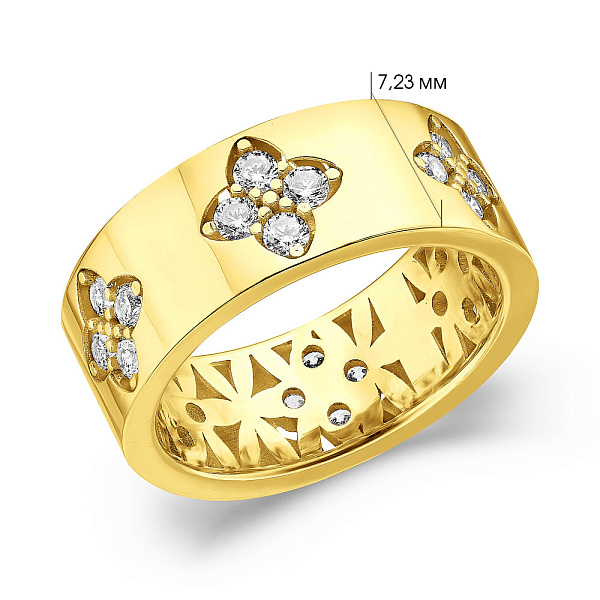 Кольцо из желтого золота и фианитами (арт. 155692ж) – изображение 5