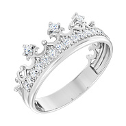 Золотое кольцо Корона с фианитами (арт. 140691б)