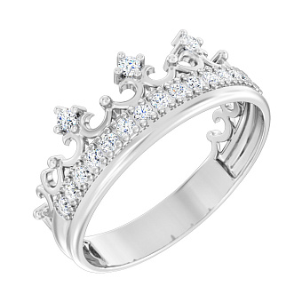 Золотое кольцо Корона с фианитами (арт. 140691б)