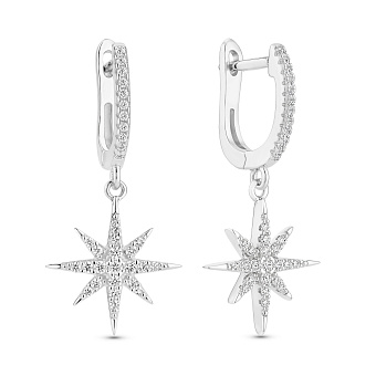 Серебряные серьги с дорожкой из фианитов (арт. 7502/10102)