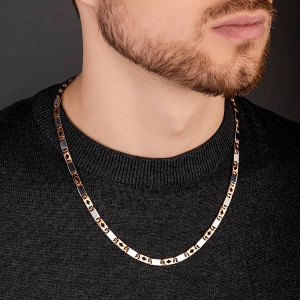 Ланцюжок з червоного і білого золота (арт. 352516р) – зображення 3