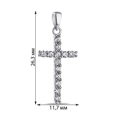Срібний хрестик з фіанітами (арт. 7503/2449/3)