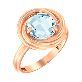 Фото Золота каблучка з топазом (арт. 140617Пг)