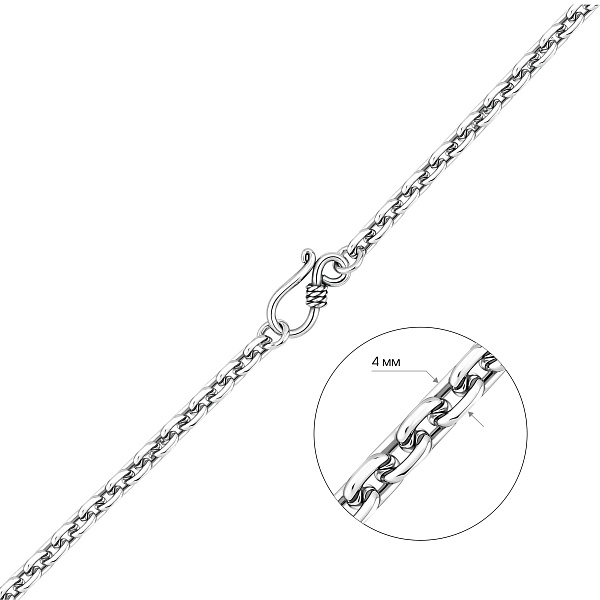 Цепочка серебряная с плетением Якорь (арт. 7908/2424ч) – изображение 2