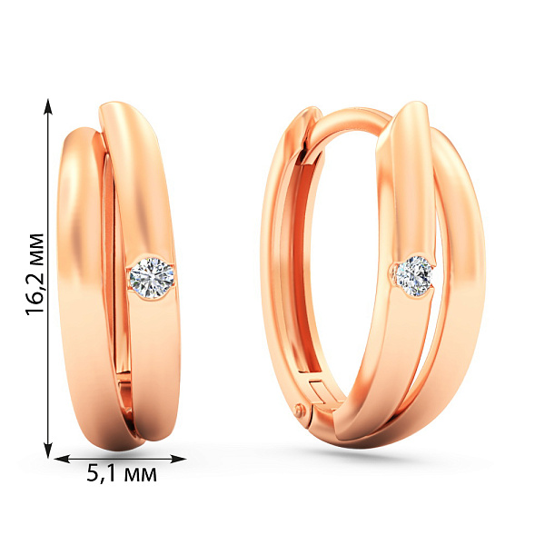 Золотые серьги с фианитами (арт. 1101107) – изображение 3