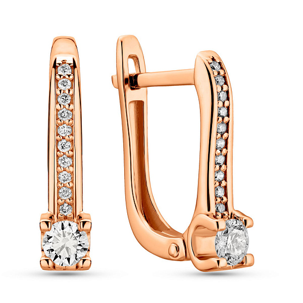 Серьги из красного золота с бриллиантами (арт. С011393030) – изображение 1