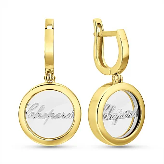 Золотые серьги в комбинированном цвете металла (арт. 103689ж)