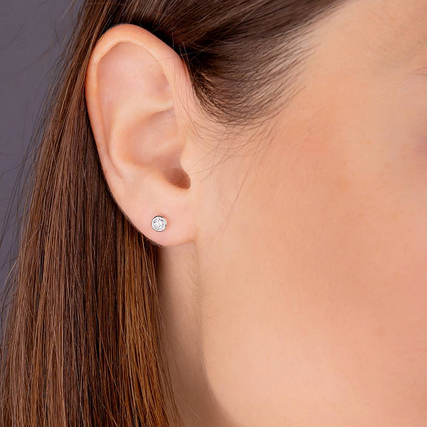 Золотые серьги пусеты с бриллиантами (арт. С341333020б) – изображение 2