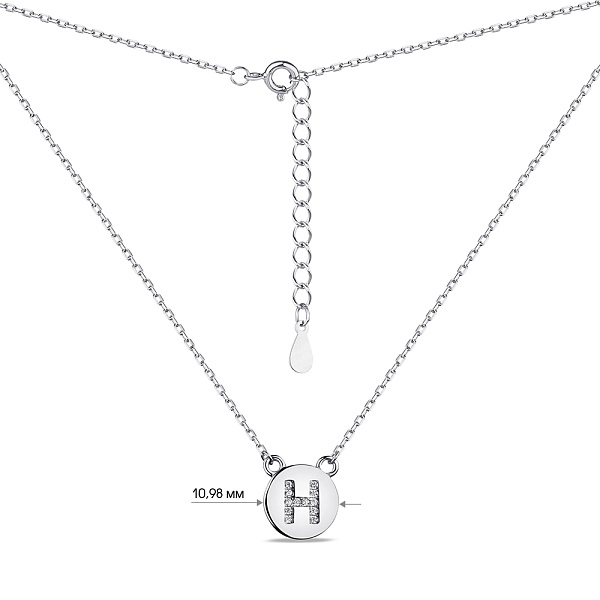 Серебряное колье Буква Н (арт. 7507/2164) – изображение 3