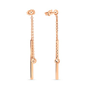 Золотые серьги-пусеты с длинной подвеской (арт. 108799)